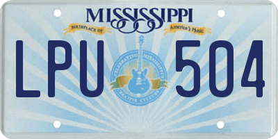 MS license plate LPU504