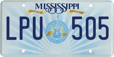 MS license plate LPU505