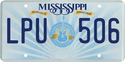 MS license plate LPU506