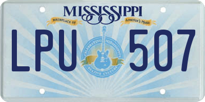 MS license plate LPU507