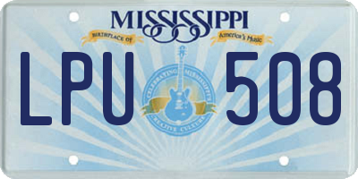 MS license plate LPU508