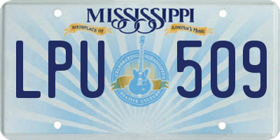 MS license plate LPU509