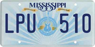 MS license plate LPU510