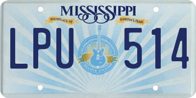 MS license plate LPU514