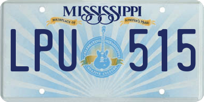 MS license plate LPU515