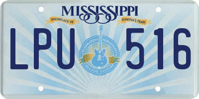 MS license plate LPU516