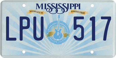 MS license plate LPU517