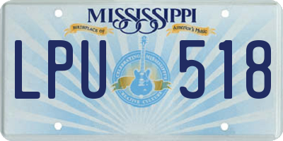 MS license plate LPU518