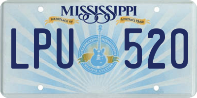 MS license plate LPU520