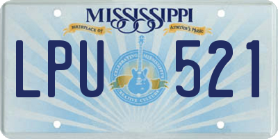 MS license plate LPU521