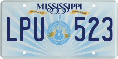 MS license plate LPU523