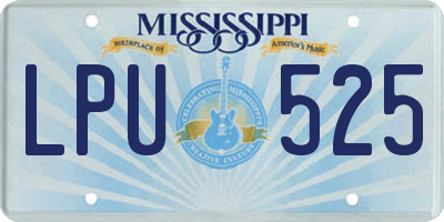 MS license plate LPU525