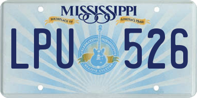 MS license plate LPU526