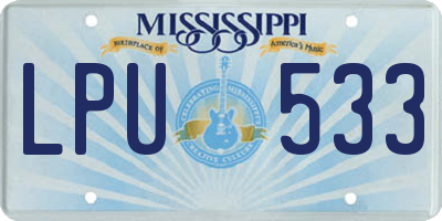 MS license plate LPU533