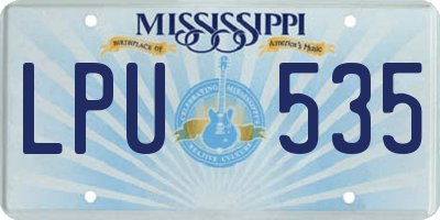 MS license plate LPU535
