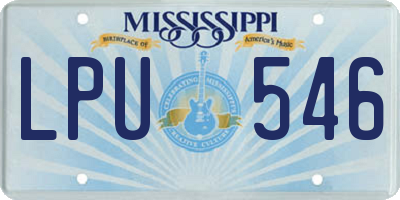 MS license plate LPU546