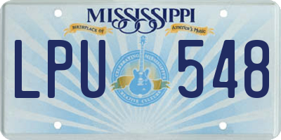 MS license plate LPU548