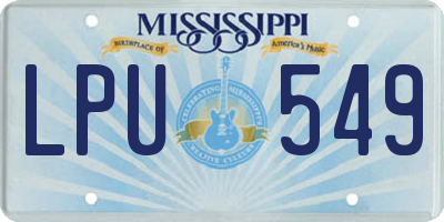 MS license plate LPU549