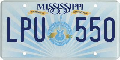 MS license plate LPU550