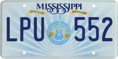 MS license plate LPU552