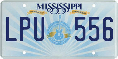 MS license plate LPU556