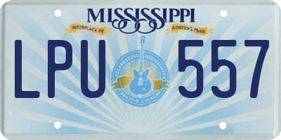 MS license plate LPU557