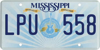 MS license plate LPU558