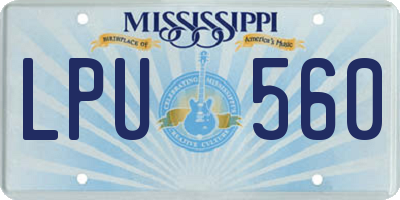 MS license plate LPU560