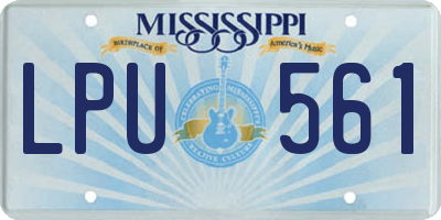 MS license plate LPU561