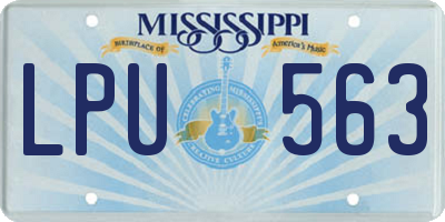 MS license plate LPU563