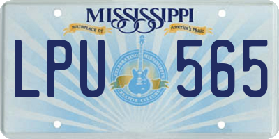 MS license plate LPU565