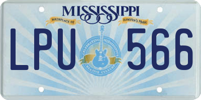 MS license plate LPU566