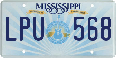 MS license plate LPU568