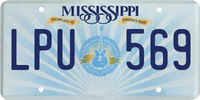 MS license plate LPU569