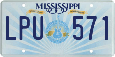 MS license plate LPU571
