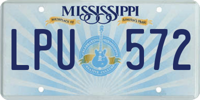 MS license plate LPU572