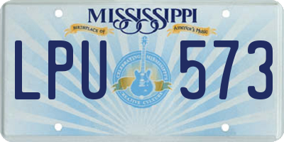 MS license plate LPU573