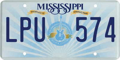 MS license plate LPU574