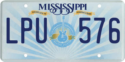 MS license plate LPU576
