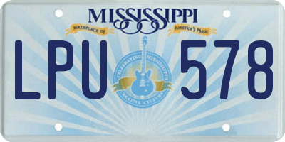 MS license plate LPU578