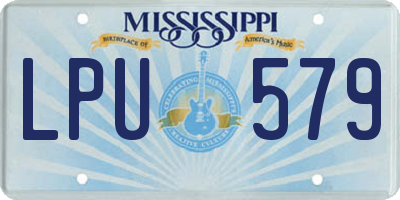 MS license plate LPU579