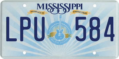 MS license plate LPU584