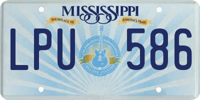 MS license plate LPU586
