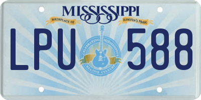 MS license plate LPU588