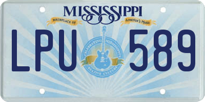 MS license plate LPU589