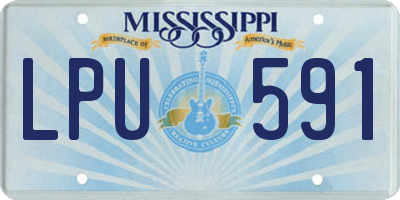 MS license plate LPU591