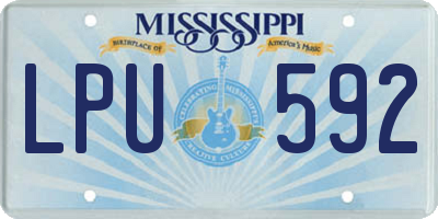 MS license plate LPU592