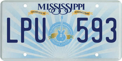 MS license plate LPU593