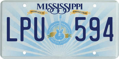 MS license plate LPU594