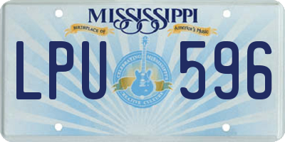 MS license plate LPU596